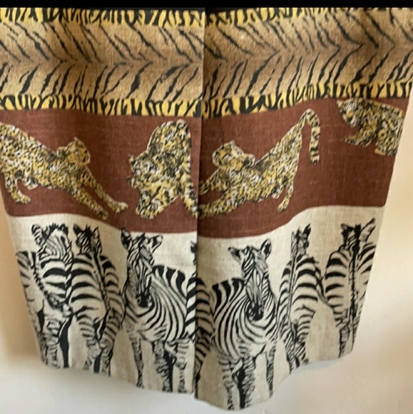 Vintage DL. Deborah Laws Linen Blend Animal Safari Maxi Dress - Picture 3 of 8